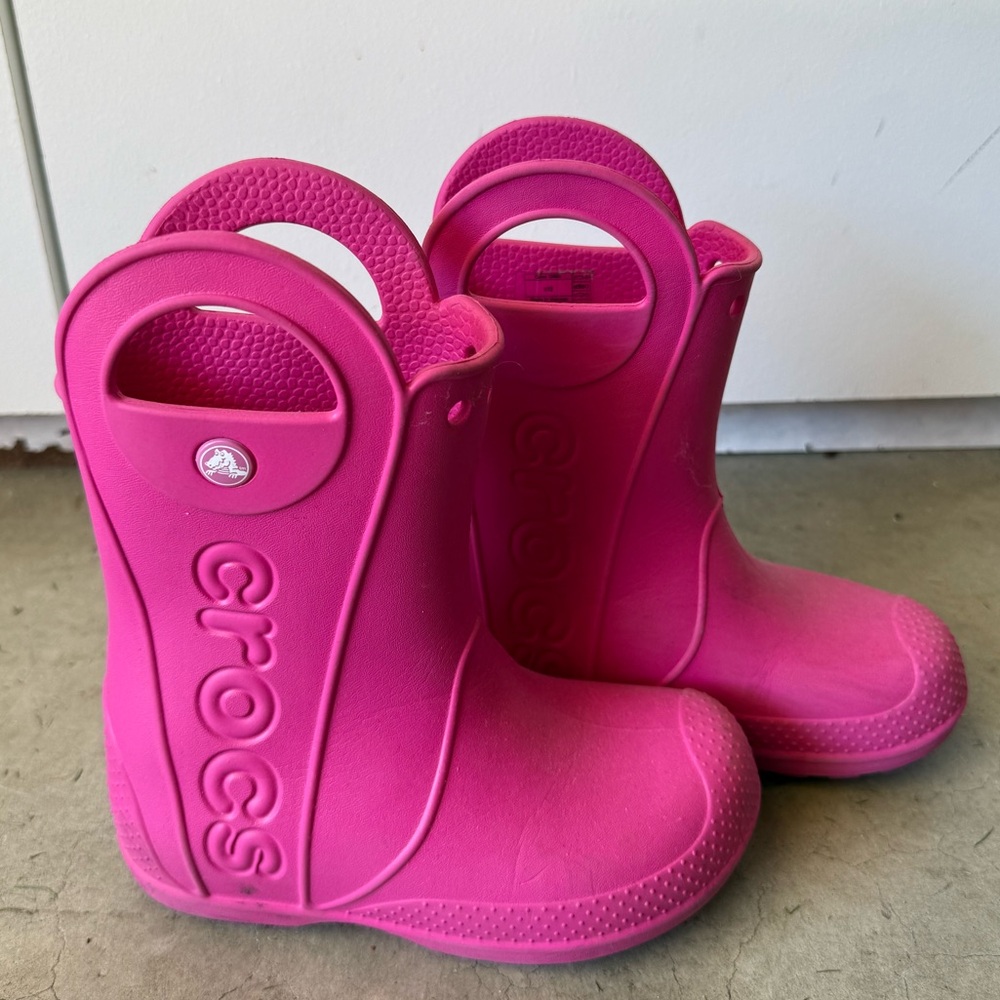 CROCS Kids Fuchsia Rain Boots